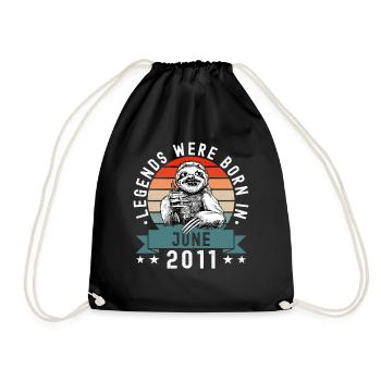 Legends Were Born In June 2011 Sloth Sloth - Drawstring Bag - black - Front