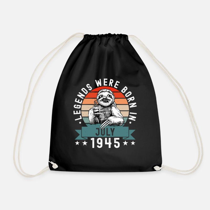 Legends Were Born In July 1945 Sloth Sloth - Drawstring Bag - black