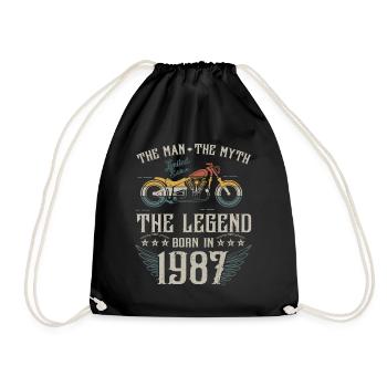 L'homme Le Mythe La Légende Né En 1987 Cadeau - Sac de sport léger - noir - Devant