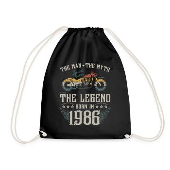 L'homme Le Mythe La Légende Né En 1986 Cadeau - Sac de sport léger - noir - Devant