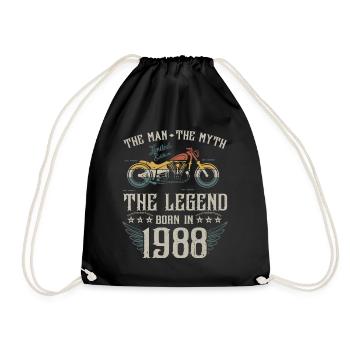 The man the myth The legend born in 1988 gift - Drawstring Bag - black - Front