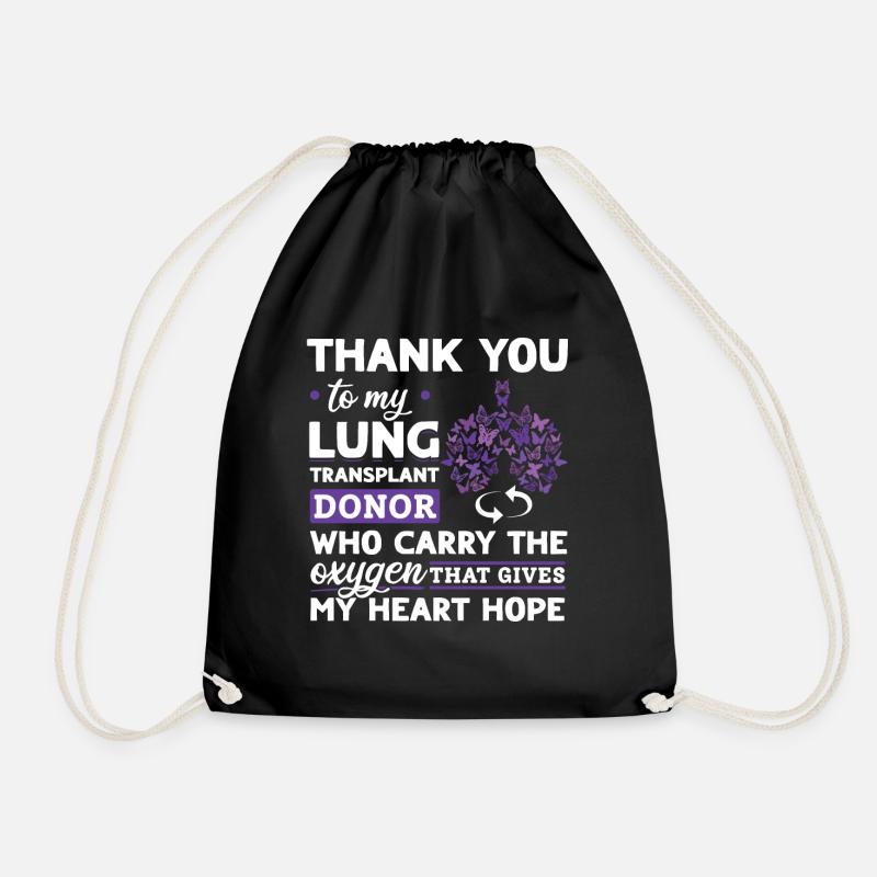 Lungen Trasplantation Lungenspender Organ Geschenk - Turnbeutel - Schwarz