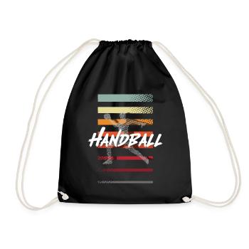 Handball Handballer - Turnbeutel - Schwarz - Vorne