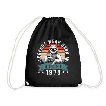 Legends Were Born In August 1978 Faultier Sloth - Drawstring Bag - black - Front