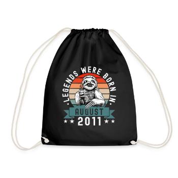 Legends Were Born In August 2011 Faultier Sloth - Drawstring Bag - black - Front