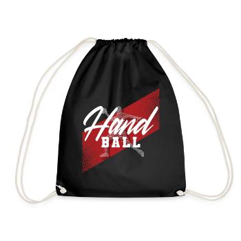 Handball Handballer - Turnbeutel - Schwarz - Vorne