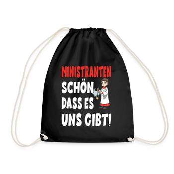 Ministranten Schön Dass Es Uns Gibt - Turnbeutel - Schwarz - Vorne