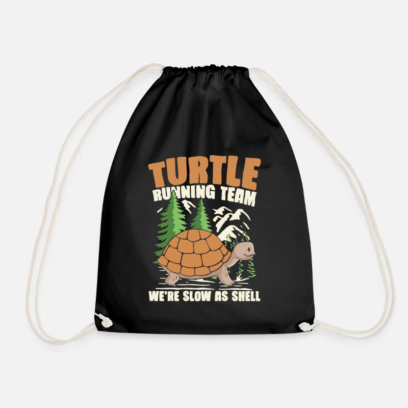 TURTLE RUNNING TEAM WE'RE SLOW AS SHELL - Turnbeutel - Schwarz