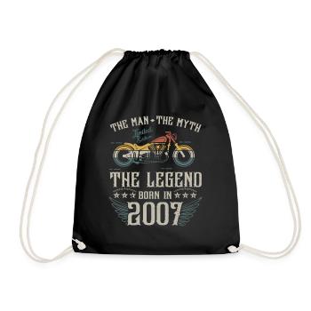 L'homme Le Mythe La Légende Né En 2007 Cadeau - Sac de sport léger - noir - Devant