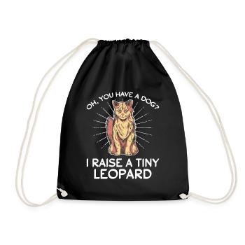 Cats Dogs Owner Education Leopard Bengal - Drawstring Bag - black - Front