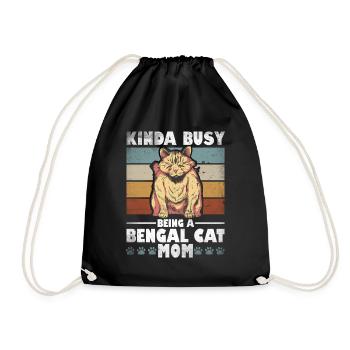 Bengal Cat Mama Cat Propriétaire Mère Chaton - Sac de sport léger - noir - Devant