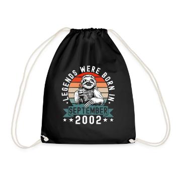 Legends Were Born In September 2002 Faultier Sloth - Drawstring Bag - black - Front