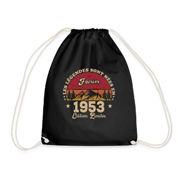 Les Légendes Sont Nées En Février 1953 - Sac de sport léger - noir - Devant