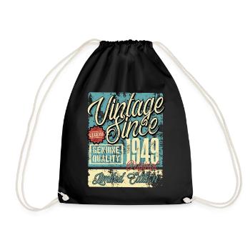 1949 Birthday vintage retro legend - Drawstring Bag - black - Front