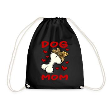 Chien pour chien maman propriétaire de chien amoureux de chien Saint-Valentin - Sac de sport léger - noir - Devant