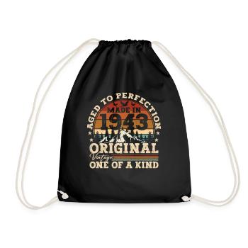 Retro 1943 Geburtstagsgeschenk - Turnbeutel - Schwarz - Vorne