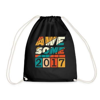 2017 Geboren Geburtstag Geburtsjahr Vintage - Turnbeutel - Schwarz - Vorne
