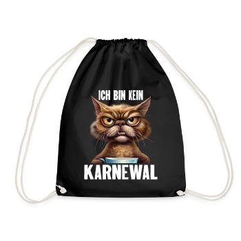 Ich Bin Kein Karnewal Anti Karneval Fasching - Turnbeutel - Schwarz - Vorne
