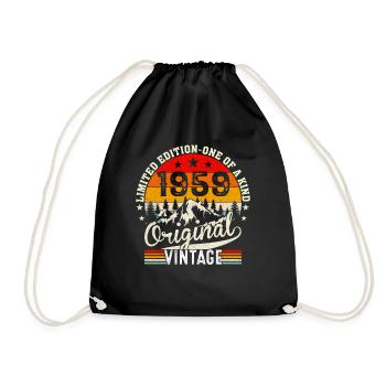 Cadeau D'anniversaire Rétro 1959 - Sac de sport léger - noir - Devant