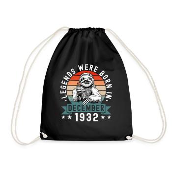 Legends Were Born In December 1932 Sloth Sloth - Drawstring Bag - black - Front
