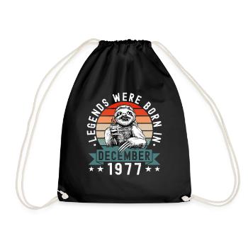 Legends Were Born In December 1977 Sloth Sloth - Drawstring Bag - black - Front