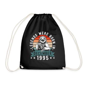 Legends Were Born In December 1995 Sloth Sloth - Drawstring Bag - black - Front