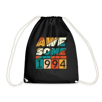 1994 Geboren Geburtstag Geburtsjahr Vintage - Turnbeutel - Schwarz - Vorne