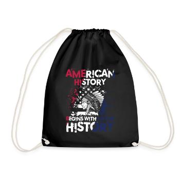 American History Begins With Native History - Turnbeutel - Schwarz - Vorne