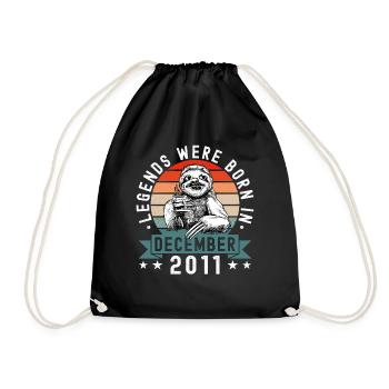 Legends Were Born In December 2011 Sloth Sloth - Drawstring Bag - black - Front