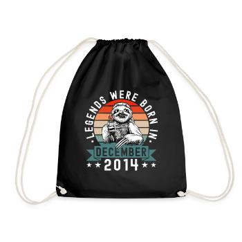 Legends Were Born In December 2014 Sloth Sloth - Drawstring Bag - black - Front