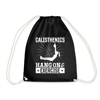 Calisthenics Hang On Exercise Pull-Up Training - Drawstring Bag - black - Front