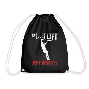 Lift Defy Gravity Weight Muscle Training - Drawstring Bag - black - Front