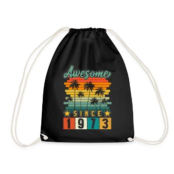 1973 Né Anniversaire Année de naissance millésime - Sac de sport léger - noir - Devant