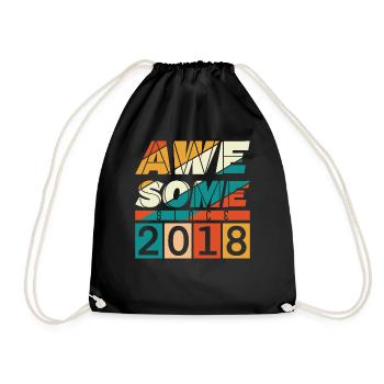 2018 Anniversaire Naissance Année de naissance Millésime - Sac de sport léger - noir - Devant