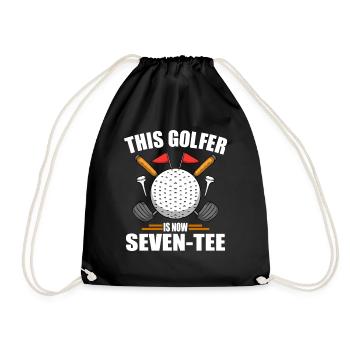 Geburtstag Golf für Frauen Männer 70 Jahre alt Golfen - Turnbeutel - Schwarz - Vorne