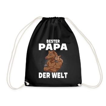 Bester Papa der Welt Vatertag Vater Wildschwein - Turnbeutel - Schwarz - Vorne