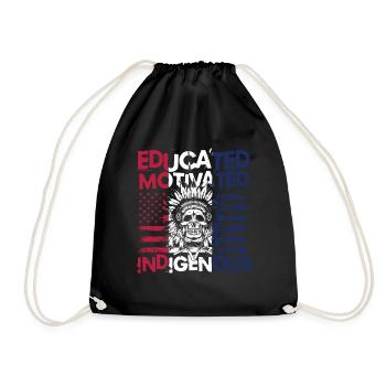Educated Motivated Indigenous für Ureinwohner - Turnbeutel - Schwarz - Vorne