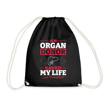 Organ Donor Saves Lives Liver Transplant - Drawstring Bag - black - Front