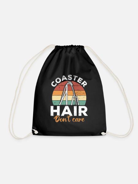 Coaster Hair Don't Care Achterbahnen Vintage - Turnbeutel - Schwarz