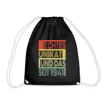 Truly unique since 1941 Born 1941 Birthday - Drawstring Bag - black - Front