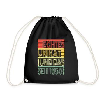 Truly unique since 1950 Born 1950 Birthday - Drawstring Bag - black - Front