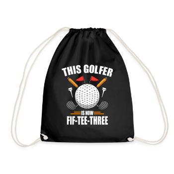 Chemises de golf d’anniversaire pour hommes 53e ans de golf - Sac de sport léger - noir - Devant
