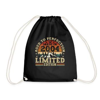 Retro birthday present from the vintage 2004 - Drawstring Bag - black - Front