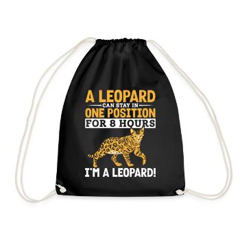 Bengal Katzenrasse Leopard Samtpfote Geschenk - Turnbeutel - Schwarz - Vorne
