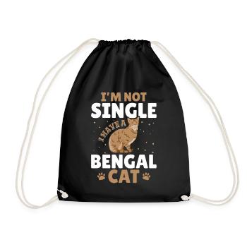 Single Bengal Cat Single Life Cat Friend - Drawstring Bag - black - Front