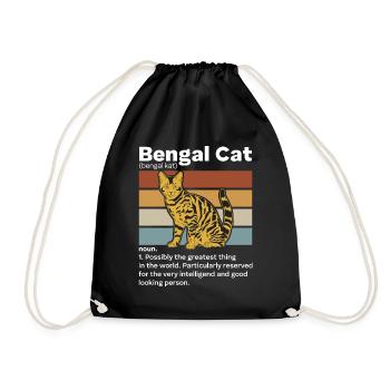 Bengal Cat Noun Vintage Cat Mama Cat Daddy - Sac de sport léger - noir - Devant