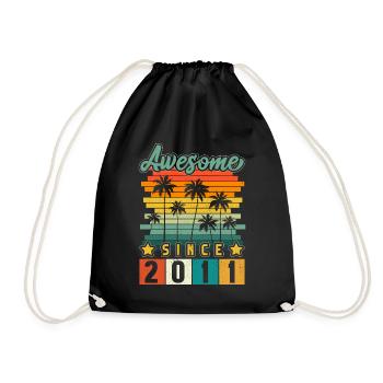 2011 Anniversaire Naissance Année de naissance millésime - Sac de sport léger - noir - Devant