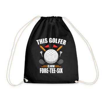 Geburtstag Golfshirts für Herren 46th Year Old Golfen - Turnbeutel - Schwarz - Vorne