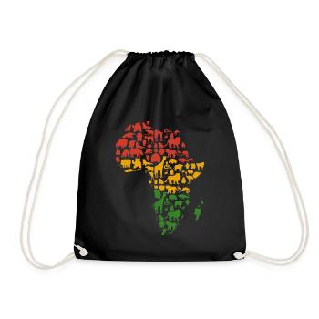 Carte des animaux d’Afrique Black Pride Animaux africains - Sac de sport léger - noir - Devant