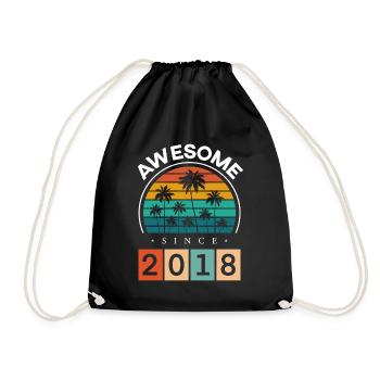 2018 Anniversaire Naissance Année de naissance Millésime - Sac de sport léger - noir - Devant